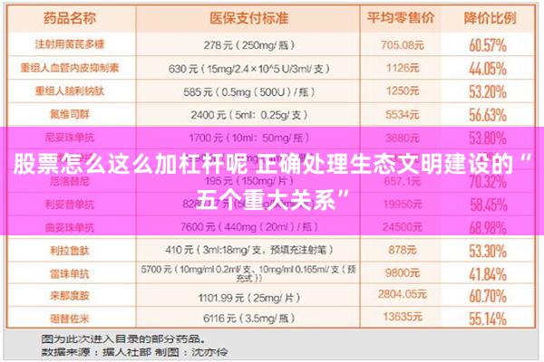 股票怎么这么加杠杆呢 正确处理生态文明建设的“五个重大关系”