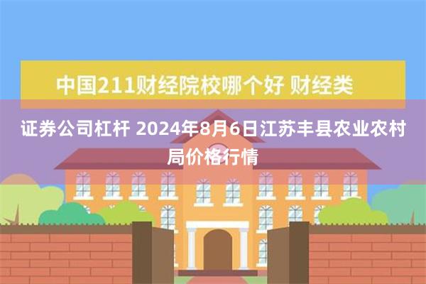 证券公司杠杆 2024年8月6日江苏丰县农业农村局价格行情