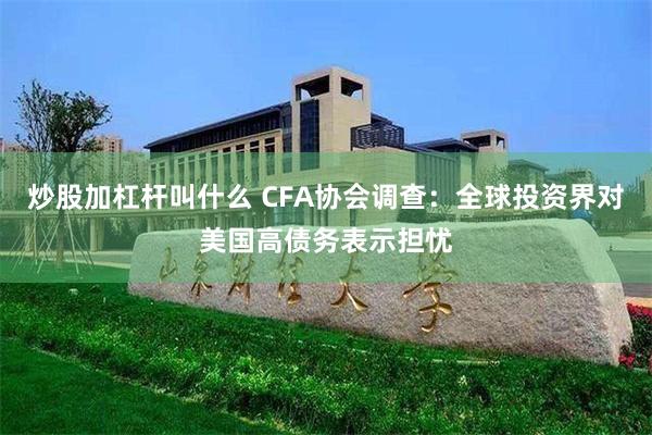 炒股加杠杆叫什么 CFA协会调查：全球投资界对美国高债务表示担忧